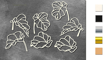 Chipboard embellishments set, Botany exotic #709