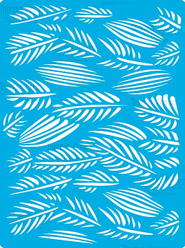 Stencil reusable, 15x20cm Exotic leaves, #391