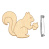 brooch blank for coloring #102 “squirrel with acorn”