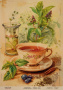 Kraft Decoupage Papier 21x29,7cm, “Grüner Tee”, #0022