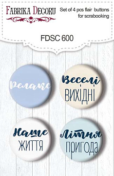 Set mit 4 Flair-Buttons zum Scrapbooking Sea of dreams UA #600