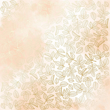 Einseitig bedruckter Papierbogen mit Goldfolienprägung, Muster „Goldene Rosenblätter“, Farbe Beige Aquarell