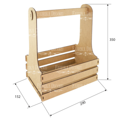 Корзинка для подарков, цветов и фруктов, Набор DIY #344, MDF - 2