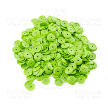 Sequins Round rosettes, light green, #218 - 2