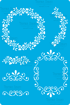 Stencil for crafts 15x20cm "Floral frame" #266