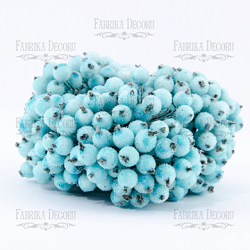 Set of sugar guelder rose berries, Blue, 20pcs