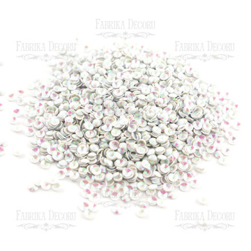 Sequins Round cups, gray with iridescent nacre, #302 - 2