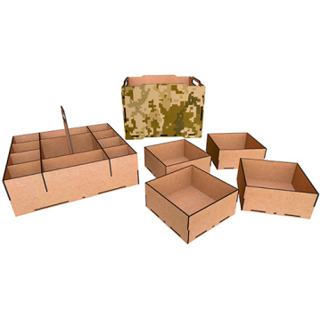 Insertion with handle and 4 trays for Smart Box organizer, 3mm HDF, 325x325x210 mm, #11 - 2