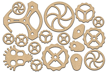 Set of MDF ornaments for decoration #209