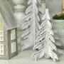 Drewniany zestaw DIY do kreatywności i kolorowania, kompozycja świąteczna Choinki w śniegu, #027