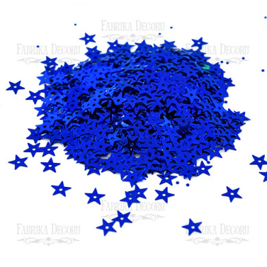 Sequins Stars, bright blue metallic, #117 - 2 Sequins Stars, bright blue metallic, #117 - 2