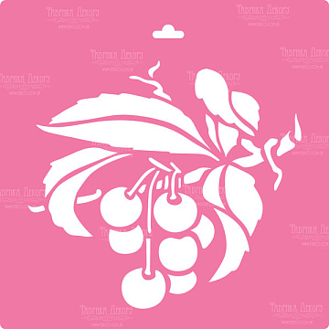 Stencil for decoration XL size (30*30cm), Cherry branch #008