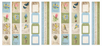 Set of stripes with pictures for decoration "Botany Spring"