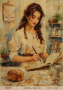 Декупажная карта на крафт бумаге 21x29,7см, "Мастерица", #0026
