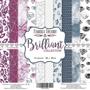 Doppelseitiges Scrapbooking-Papierset Brilliant, 20 cm x 20 cm, 10 Blätter