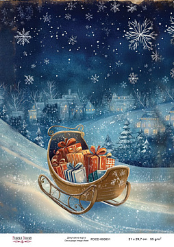 Decoupage card «Christmas Tale» #000831, 21cm x 29,7cm