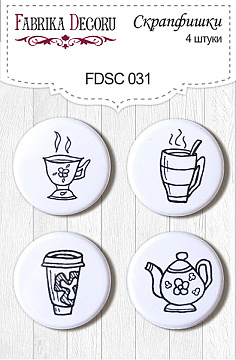 Set of 4pcs flair buttons for scrabooking #031