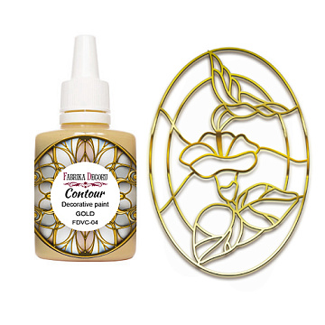 Farba konturowa do malowania witraży, Kolor Złoty, 30ml