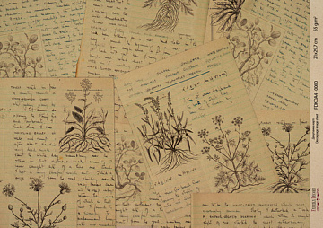 Kraft decoupage paper, 21x29,7cm, “Botanica Vintage”, #0080