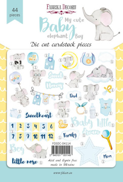 Set of die cuts My cute Baby elephant boy, 44 pcs - 2 Set of die cuts My cute Baby elephant boy, 44 pcs - 2
