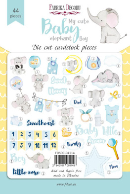 набор высечек, коллекция my cute baby elephant boy, 44 шт - 2 набор высечек, коллекция my cute baby elephant boy, 44 шт - 2