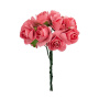 набор маленьких цветов, букетик роз, розовые 12шт