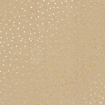 Sheet of single-sided paper with gold foil embossing, pattern Golden Drops Kraft, 12"x12"