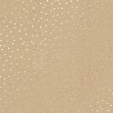 Sheet of single-sided paper with gold foil embossing, pattern Golden Drops Kraft, 12"x12"