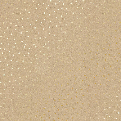 лист односторонней бумаги с фольгированием, дизайн golden drops kraft, 30,5см х 30,5 см