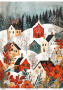 Decoupage Card "Winter in the Suburbs", #0868, 29.7x42cm