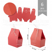 Набор картонных заготовок #004 color_Dots on red-red Набор картонных заготовок #004 color_Dots on red-red