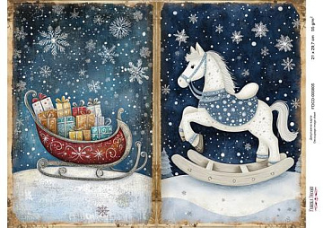 Decoupage card «Christmas Tale» #000805, 21cm x 29,7cm