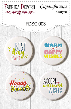 Set of 4pcs flair buttons for scrabooking #003