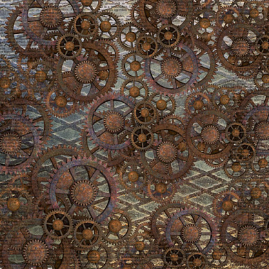 лист двусторонней бумаги для скрапбукинга grunge & mechanics #1079-3 30,5х30,5 см