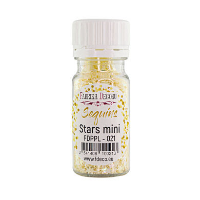 Sequins Stars mini, color cream with nacre, #021