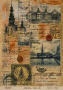 Kraft decoupage paper, 21x29,7cm, “Travels”, #0098 Kraft decoupage paper, 21x29,7cm, “Travels”, #0098