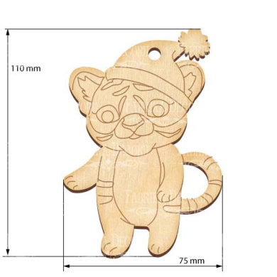 Figurine for painting and decorating #400 "Tiger cub in a hat" - 2