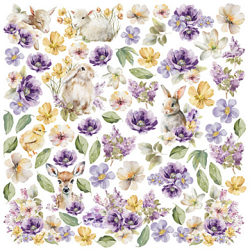 Sheet of images for cutting. Collection Floral Sentiments 12"x12"