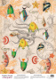 deco vellum colored sheet vintage bright underwater world, a3 (11,7" х 16,5")