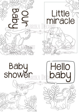 Set of 8pcs 10х15cm for coloring and creating greeting cards Baby&Mama EN - 2 Set of 8pcs 10х15cm for coloring and creating greeting cards Baby&Mama EN - 2