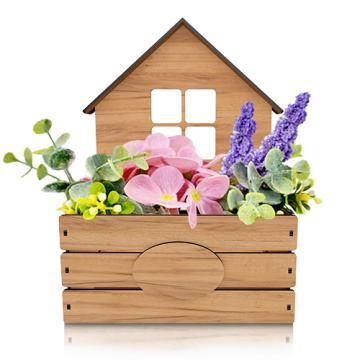 Gift basket "House with a window" for flowers, fruit and presents, 195х126х283 mm, DIY kit #406 - 2