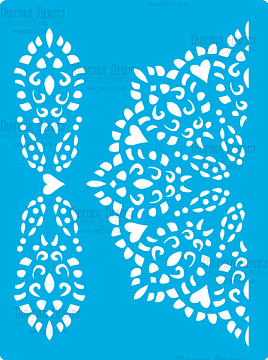 Stencil reusable, 15x20cm "Lace napkin with border", #356