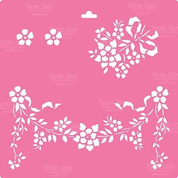 Stencil for decoration XL size (30*30cm), Forget-me-not #023