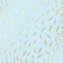 Blatt aus einseitigem Papier mit Goldfolienprägung, Muster Golden Feather Blue, 12"x12"