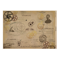 лист крафт бумаги с рисунком mechanics and steampunk #07, 42x29,7 см