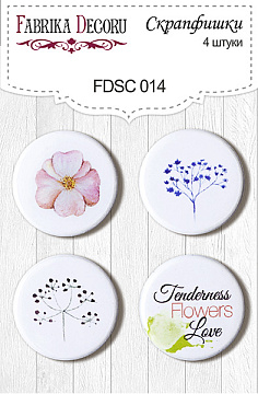 Set of 4pcs flair buttons for scrabooking #014