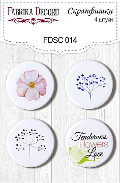 Set mit 4 Flair-Buttons für Scrapbooking #014