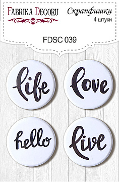 Set mit 4 Flair-Buttons für Scrapbooking #039