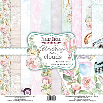 Doppelseitig Scrapbooking Papiere Satz Walking on Clouds, 30.5 cm x 30.5cm, 10 Blätter