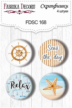 Set of 4pcs flair buttons for scrabooking "Relax" #168